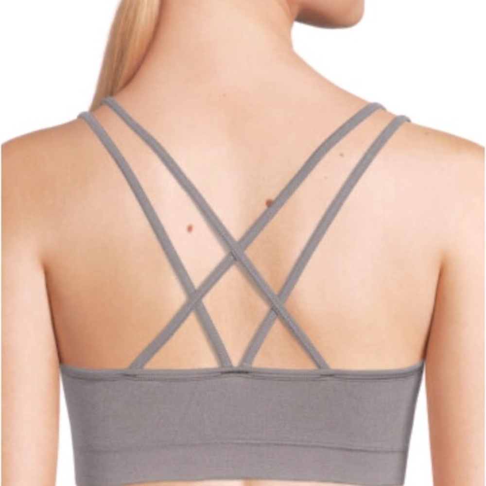Vimmia criss cross back gray sports bra